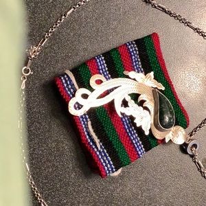 Beautiful silver and Guatemalan jade Pendant Necklace